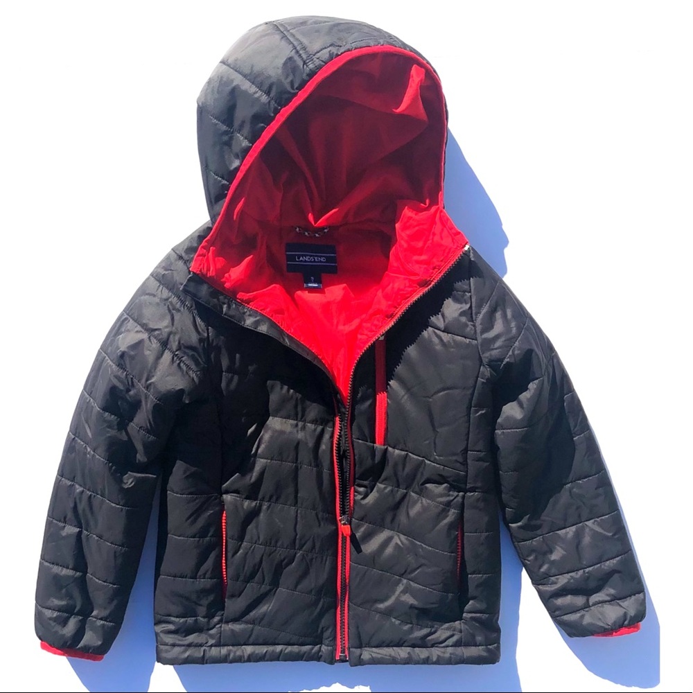 Lands End Boys’ Hooded Puffer Coat